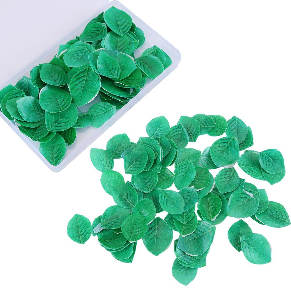 100pcs Edible Leaves, Edible Leaves for Cupcake Toppers Rice Paper, Edible Wafer Paper Leaf Cake Decoration for Summer Theme Wedding Birthday Baby Shower Party