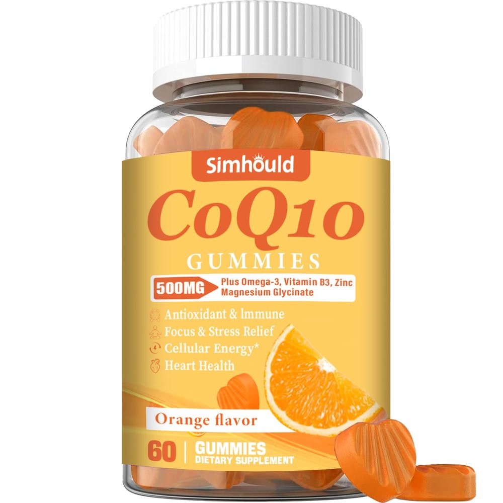 1 Pack CoQ10 500MG Gummies - Plus Omega-3, Magnesium, Vitamin B3 & Zinc - 3X Better Absorption Coenzyme Q10 Supplements for Heart Health, Cellular Energy & Antioxidant, Non-GMO 60 Counts