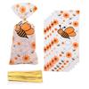 50 PCS Bee Party Bags Treat Bags Honey Bee Cellophane Plastic Candy Bags Goodie Bags Bee Party Favor Bags with 50 PCS Twist Ties for Bee Birthday Party view 1