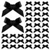 100pcs Ribbon Bows, 1.57x0.4in Mini Bows for Crafts Cute Small Ribbon Tiny Bows for Sewing Gift Wrapping Wedding Party Favors Treat Bags Gift Box Decoration (Black) view 1