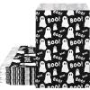 Bolsome 100Pcs Halloween Treat Bags Black White Boo Ghost Paper Goodie Candy Bags Halloween Party Favor Bags for Snacks Cookie Chocolate for Trick or Treat Party Supplies view 1