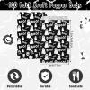 Bolsome 100Pcs Halloween Treat Bags Black White Boo Ghost Paper Goodie Candy Bags Halloween Party Favor Bags for Snacks Cookie Chocolate for Trick or Treat Party Supplies view 2