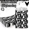 Bolsome 100Pcs Halloween Treat Bags Black White Boo Ghost Paper Goodie Candy Bags Halloween Party Favor Bags for Snacks Cookie Chocolate for Trick or Treat Party Supplies view 4