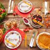 Havawish 180 PCS Fall Paper Plates and Forks Pumpkin Flower Wreath Plate Thanksgiving Disposable Plates Bulk Include 7 Inch 9 Inch Fall Wreath Harvest Party Tableware Set for Theme Party Supplies view 4