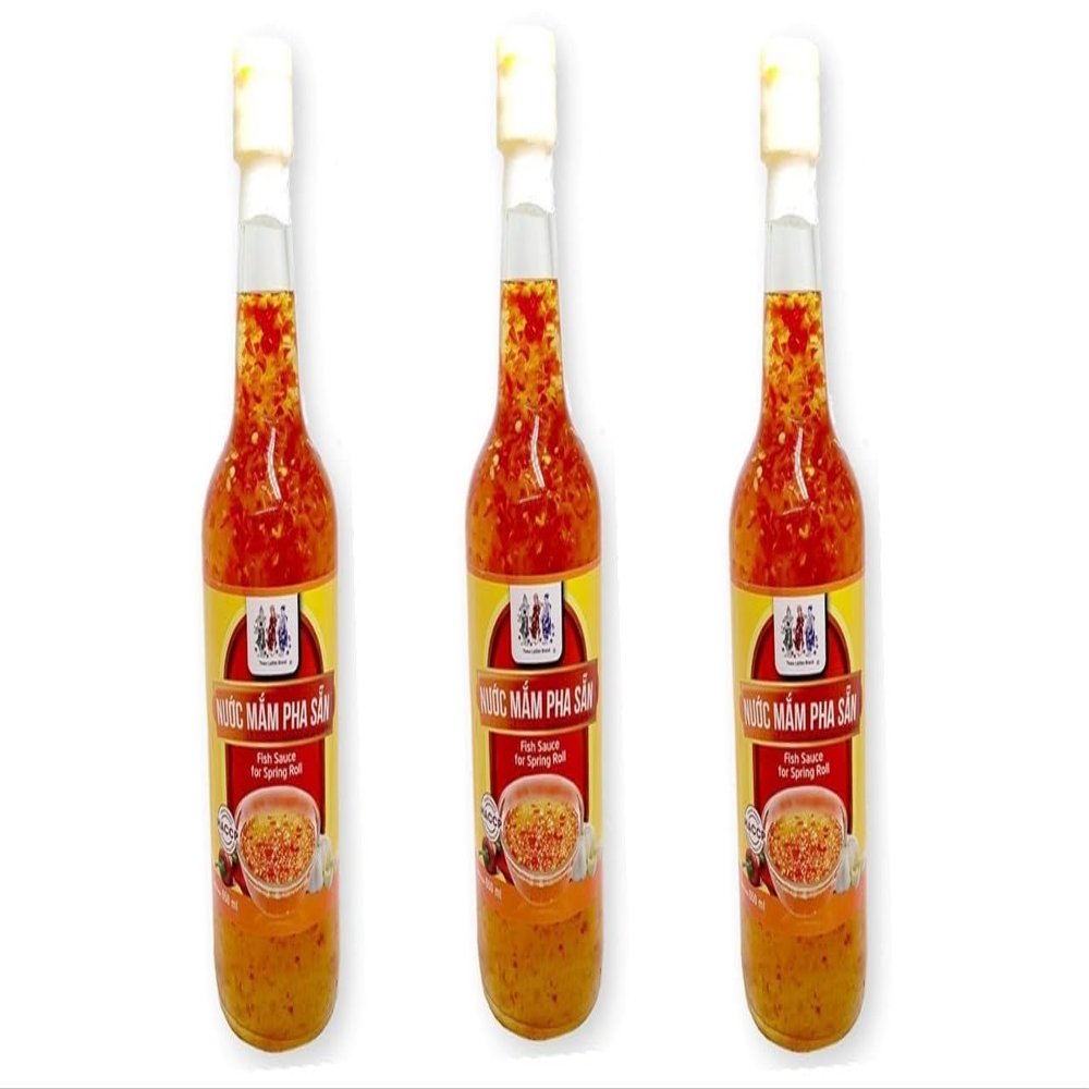 NineLife Basics 3 Packs - Fish Sauce for Spring Roll Glass Bottle - Nuoc Mam Pha San Dung Goi Cuon Chai Thuy Tinh - 650 mL per Glass Bottle x 3 Bottles per Order