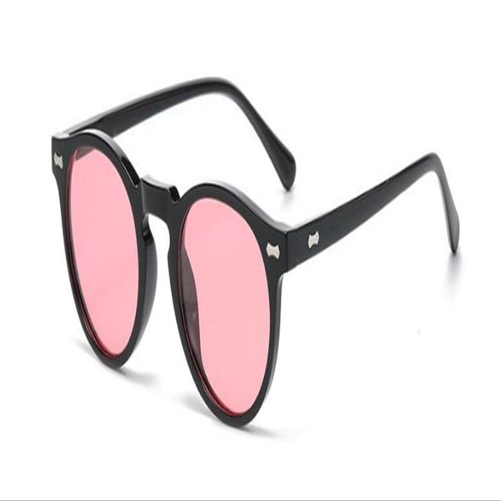 Retro Tinted Lens Outdoor Reading Glasses with UV Protection for Men and Women (Black & Pink, 2.5, Diopters)