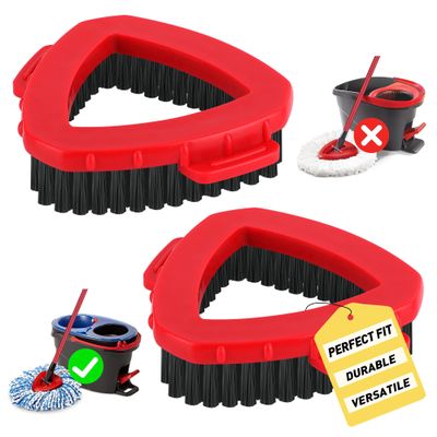 2 Pack Scrub Brush Replacement Head for O Cedar 2-Tanks RinsClean System, Spin Mop Replace Head Base, Shower Floor Scrubber, Hard Bristle Cleaning Brush for Bathroom Kitchen Wall Tile