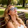 bullabulling Oprah style Bling Rhinestone Square Reading Glasses For Women Shiny Diamond Blue Light Blocking Eyeglasses Z05 (blue, 0, x) view 4