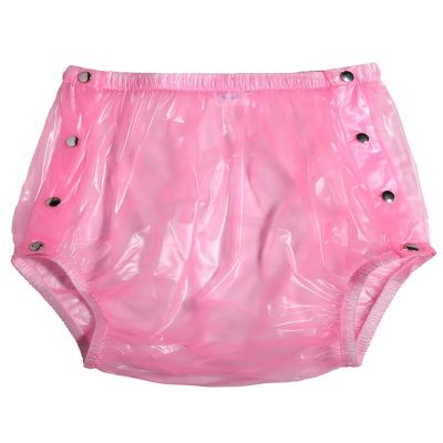 Adult Incontinence Snap-on Plastic Pants Adult Leakproof Underwear for Incontinence Washable Low Noise Reusable Waterproof Pants Adult Diaper Cover Incontinence Pants for Women Men