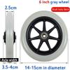 KAnduo Wheelchair Front Castor Wheels, 5.5"x1.5"/7.5"x5.5" Solid Wheel Replacement, ABS Non-Marking Solid Tires, with M8 Screws, Strong and Durable, 1 Pair(Gray,6 inch) view 2