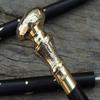 NineLife Basics Walking Cane Wooden Walking Stick Silver Brass Handle Knob Black Wood Stick Victorian Cane Fancy Cane for Men and Women view 2