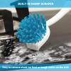 Dish Brush with Handle, 2 Pack Scrub Brushes with Built-in Scraper for Cleaning Kitchen, Pots, Pans and Sink, Scrubber Washing Tools, Blue view 3