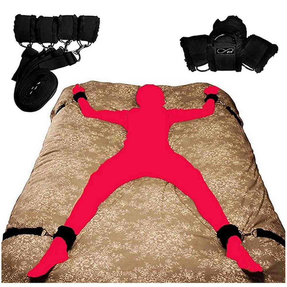 Bed Restraints for Couples Under King Mattress Bed Bonage Straps for Adult Couples Sex Ties Restraints Spreader Bar Blindfold and Hand Ties Sex Hand Cuff for Bedroom for Adult Play Toys Sweatshirt