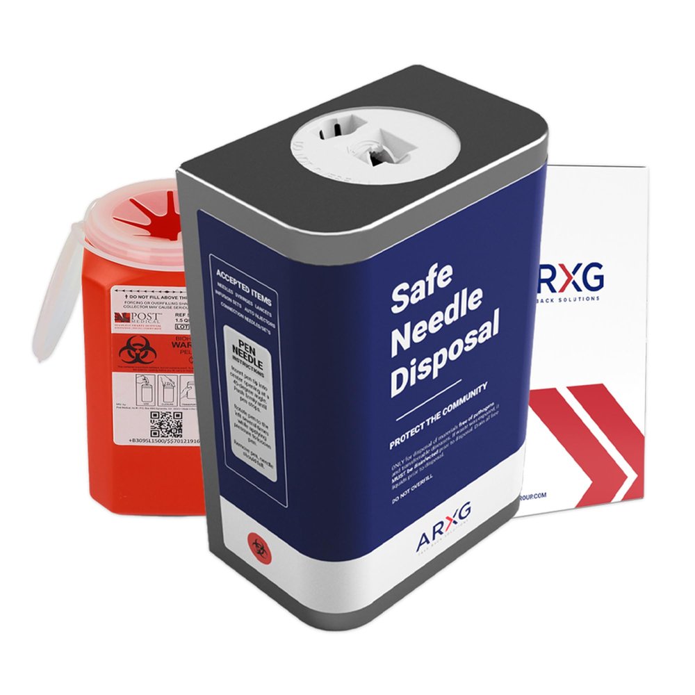 1.5qt (1PK with Wall Mount) Mail-in Take Back Sharps Containers with Destruction Services for Safe & Environmentally-Responsible Needle Disposal | Home, Personal, Travel, and Professional Use