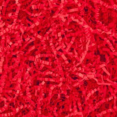 Gloreyan 1/2LB Crinkle Cut Paper Shred, Red Raffia Paper Sherd Filler Grass for Christmas Valentine's Day Easter Gift Wrapping Basket Filling Birthdays Weddings Party Supply