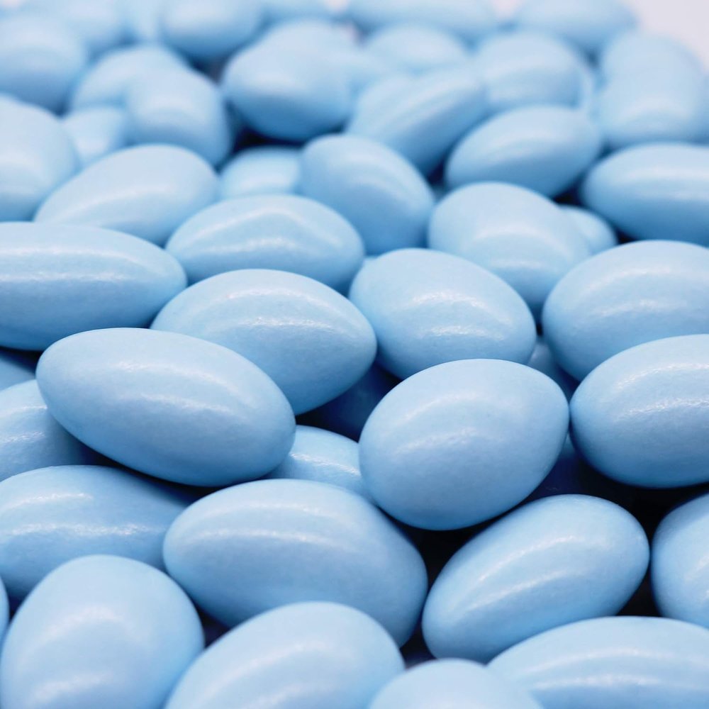 Smarty Stop Jordan Almonds Candy Pastel Candy-Coated Almonds, Edible Confectionery Snack (Blue - Pastel Colors, 1 Pound (Pack of 1))