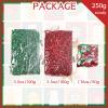 Gloreyan 8.8oz Christmas Crinkle Cut Paper Shred, Xmas Metallic Red Green Raffia Paper Sherd Filler Grass with Christmas Confetti for Gift Wrapping Basket Filling Birthdays Weddings Party Supply view 2