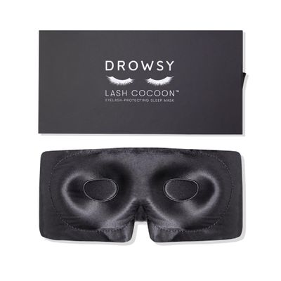 DROWSY Eyelash Protecting Silk Sleep Mask for Natural Lashes & Extensions. Deep Eye Cups, Zero Pressure, Total Blackout, Full Wraparound (Moonlight Shadow)