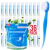 Bulk Toothbrushes - Prepasted Mini Disposable Toothbrush Set (36 Pack - Medium, Individually Wrapped for Travel) view 1