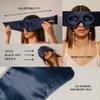 DROWSY Eyelash Protecting Silk Sleep Mask for Natural Lashes & Extensions. Deep Eye Cups, Zero Pressure, Total Blackout, Full Wraparound (Midnight Blue) view 4
