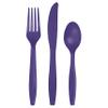 Trendware Purple Plastic Assorted Cutlery, Serves 24 view 1