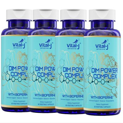 4-in-1 DIM Potent Complex 300mg - Estrogen Balance and Metabolism, Energy & Menopause Support Supplement with Bioperine (x4), Calcium and Broccoli Extract - for Women and Men 120 Servings