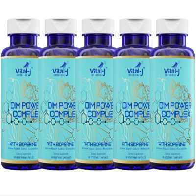 4-in-1 DIM Potent Complex 300mg - Estrogen Balance and Metabolism, Energy & Menopause Support Supplement with Bioperine (x4), Calcium and Broccoli Extract - for Women and Men 150 Servings