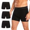 ShieldEase Washable Incontinence Boxer Briefs for Men - Cotton Urinary Leakproof Underwear with Fly, Enhanced Front & Rear Protection 150 ml Absorbency (3 Pack, Black, M) view 1