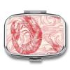 Pill Box Pill Case for Woman Weekly Pill Organizer Red Shrimp Pattern Small Pillbox Pill Container with 3 Compartments Portable Vitamin Holder Boxes for Travel Medicine Organizer view 1