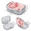 Pill Box Pill Case for Woman Weekly Pill Organizer Red Shrimp Pattern Small Pillbox Pill Container with 3 Compartments Portable Vitamin Holder Boxes for Travel Medicine Organizer view 2