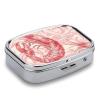 Pill Box Pill Case for Woman Weekly Pill Organizer Red Shrimp Pattern Small Pillbox Pill Container with 3 Compartments Portable Vitamin Holder Boxes for Travel Medicine Organizer view 3