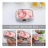 Pill Box Pill Case for Woman Weekly Pill Organizer Red Shrimp Pattern Small Pillbox Pill Container with 3 Compartments Portable Vitamin Holder Boxes for Travel Medicine Organizer view 4