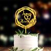 LULLBABYMALL Personalized Wedding Cake Topper with Heart and Date - Custom Cake Topper, Bride and Groom Cake Topper, Cake Topper, Cake Topper Wedding, Mr and Mrs Cake Topper, Anniversary Cake Topper view 1