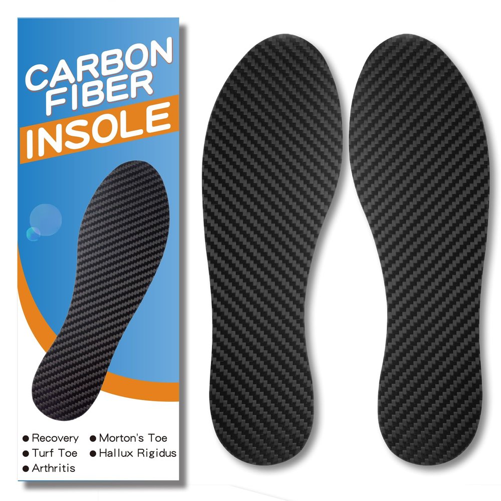1 Pair Carbon Fiber Insole for Men & Women - Rigid Carbon Fiber Shoe Insert for Hallux Rigidus, Turf Toe, Morton's Toe (11.05' / 280mm - Men's 10.5 / Women's Size 11.5)