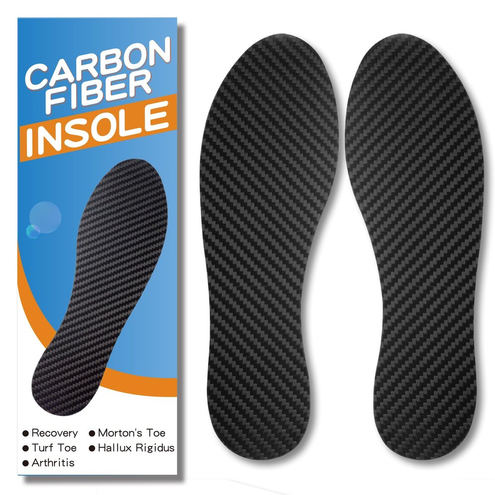 1 Pair Carbon Fiber Insole for Men & Women - Rigid Carbon Fiber Shoe Insert for Hallux Rigidus, Turf Toe, Morton's Toe (11.85' / 300mm - Men's 12.5 / Women's Size 13.5)
