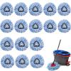 16 Pcs Spin Mop Replacement Heads, 360 Easy Wring Spin Mop 100% Microfiber Refill, Easy Cleaning Spin Mop Heads, 2 Tank System Replace Head for Easy House Cleaning Floor Mopping, Blue&White view 1