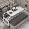 Overbed Table Adjustable Standing Workstation Laptop Trolley - Ideal Computer Table for Bedroom with Wheels - Desk Over Bed for Home, Hospital & Living Room view 1