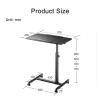 Overbed Table Overbed Table Wheels - Height Adjustable Portable Sofa Computer Desk - Black 70 * 40Cm - Classroom Chair Table - PC Overbed view 2