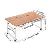 Overbed Table Adjustable Height Hospital Bed Table | Teak Color Over Bed Table with Wheels | Mobile Desk for Recliner or Chair | Laptop Cart for Hospital Families view 2