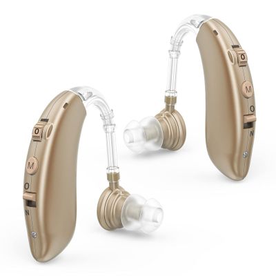 OTC Rechargeable Digital Hearing Aids For Seniors, Behind-The-Ear Hearing Amplifiers For Adults, Hearing Aids For People With Hearing Loss, Featuring Intelligent Noise Reduction, Adjustable Volume, And Easy Operation (Skin)