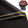 WRAPAHOLIC Premium Gold Edge Glassine Flower Wrapping Paper 20 Sheets - Waterproof Floral Bouquet Packing Paper - For Wedding, Birthday DIY Craft etc. - 22.5 x 22.5 Inch - Black view 1