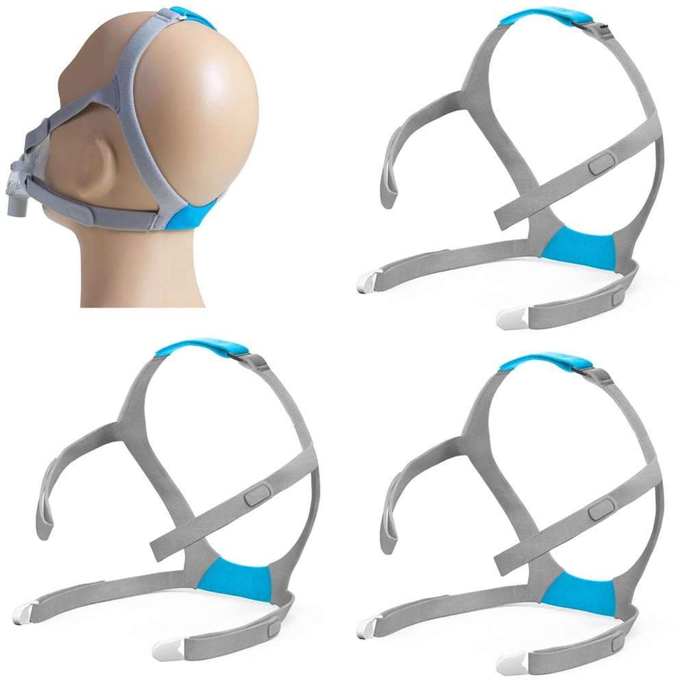 3-Pack F30 CPAP Mask Headgear Strap Replacement, CPAP Headgear Compatible with Airfit F30, Adjustable Headband, with 6 Clips, Standard Size