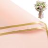 WRAPAHOLIC Premium Gold Edge Glassine Flower Wrapping Paper 20 Sheets - Waterproof Floral Bouquet Packing Paper - For Wedding, Birthday DIY Craft etc. - 22.5 x 22.5 Inch - Brush Pink view 1