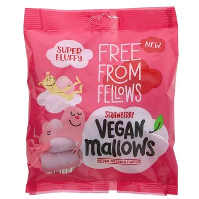 NineLife Basics Free From Fellows Vegan Mallows - 105g (4 Pack, Strawberry)