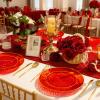 Rubtlamp 60 Pcs Red Plasitc Plates, Gold Red Disposable Plates, Fancy Party Plates, Hammered Plastic plates Include 30 Dessert Platos, 30 Dinner Platos for Party view 3