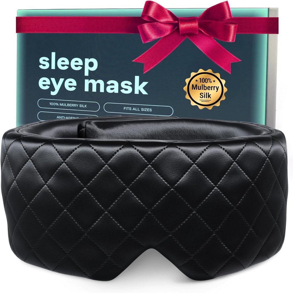 100% Mulberry Silk Sleep Mask  Total Blackout Eye Mask for Sleeping, Adjustable No-Snag Velcro Strap, Lightweight & Gentle on Skin & Hair, Travel-Ready  Designed in France  Valentines Day Gift