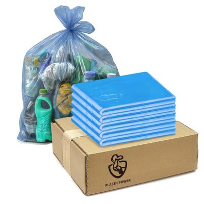 Generic Large 45-50 Gallon Heavy Duty Trash Can Bags|2 Mil |Blue Thickened/Plastic Bag-Kitchen&Yard,Building,Outdoor,Hotel, Property-Made in the USA (100)