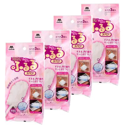 Yamazaki Sangyo 208449 Handy Wiper Handy Cleaner, Handy Mop, Floor Cleaning, Sifter, Spare Replacement, White, Width 4.7 x Depth 6.9 x Height 2.8 inches (12 x 17.5 x 7 cm), Set of 4, Made in Japan
