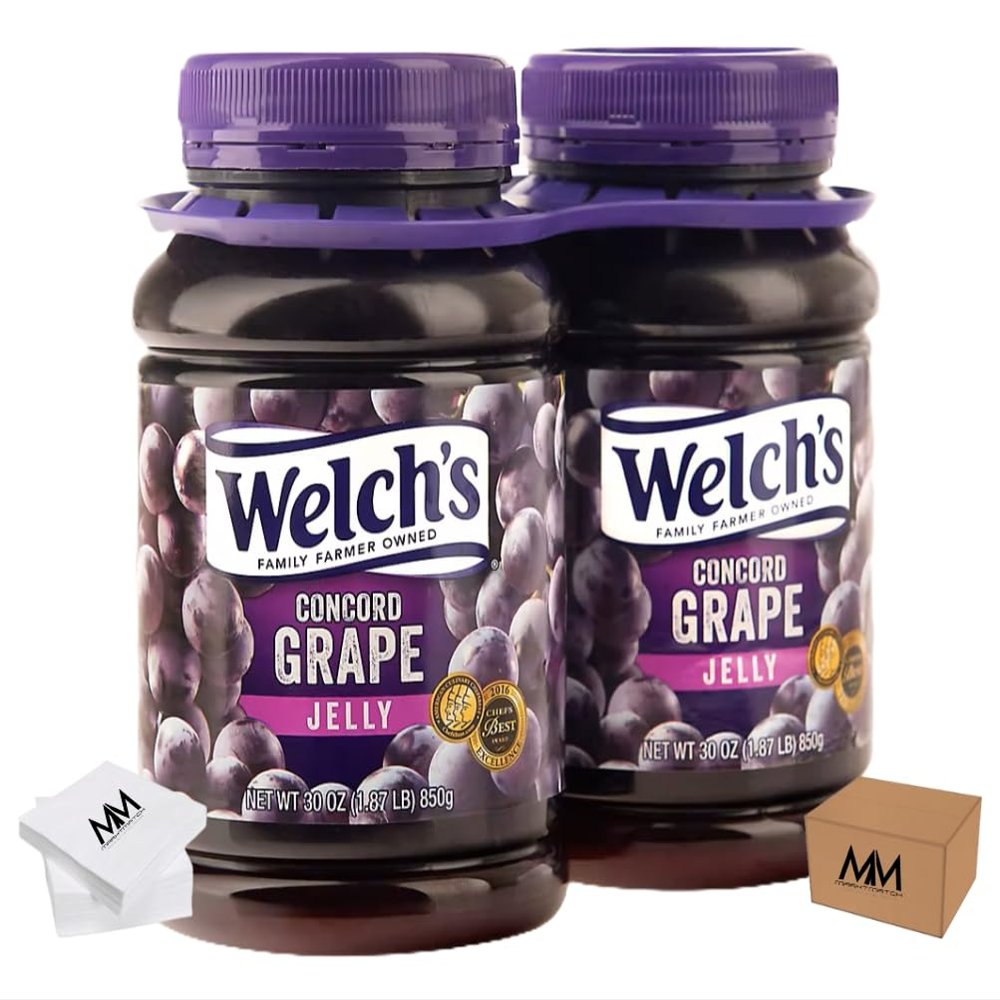 Welchs Concord Grape Jelly 30oz, (PACK OF 2) - Concord Grape Jelly, Ideal for Breakfasts and Desserts, Gluten-Free, Sold by MARKTMATCH 2 pack