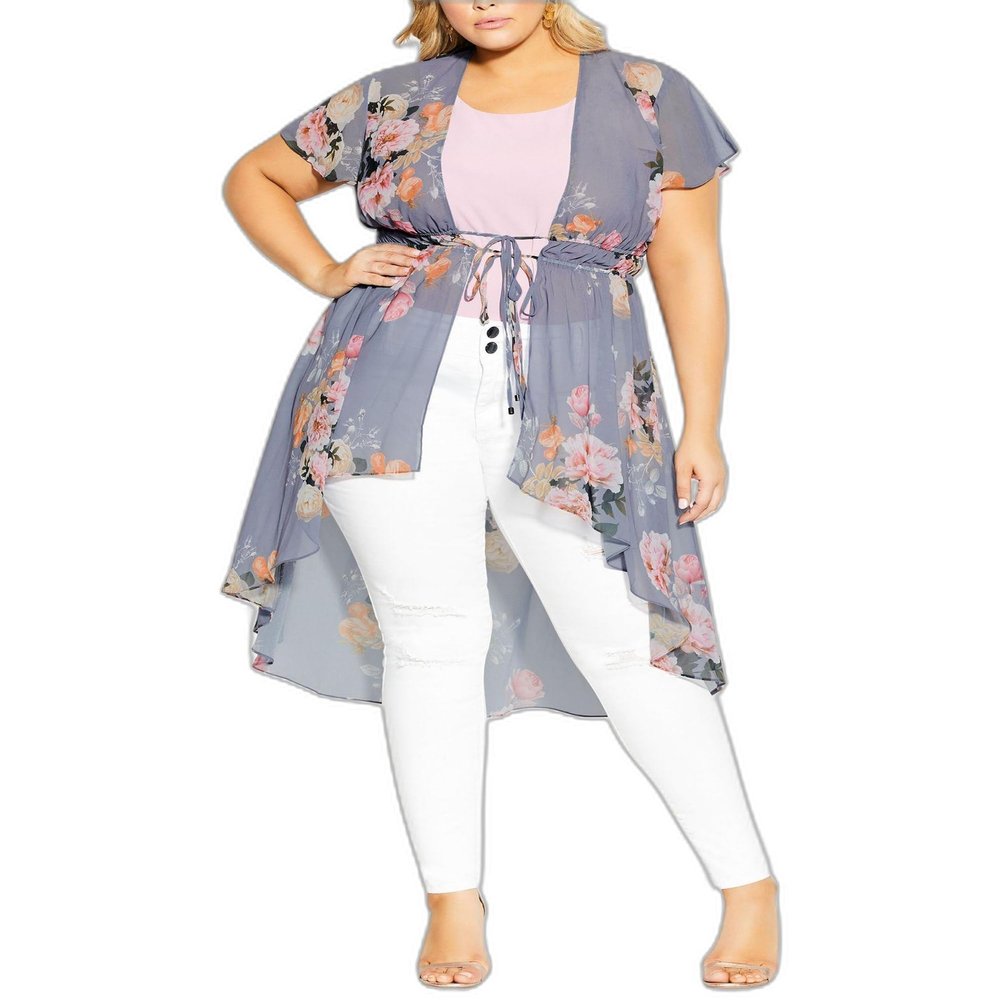 City Chic Trendy Plus Size Florence High Low Duster Flo Florence 18W